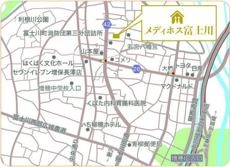 メディホス富士川地図